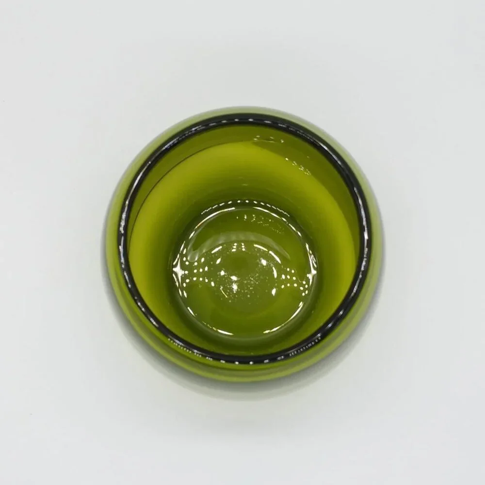 Vintage Pier 1 Hand Blown Green Glass Candle Holder, Art Glass, Decor